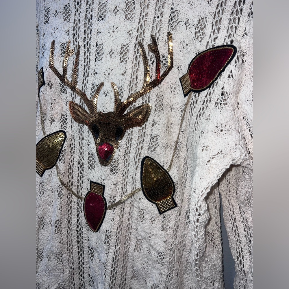 Judith March REINDEER GAMES FLORAL BUTTON DOWN NWOT size L - Picture 8 of 9